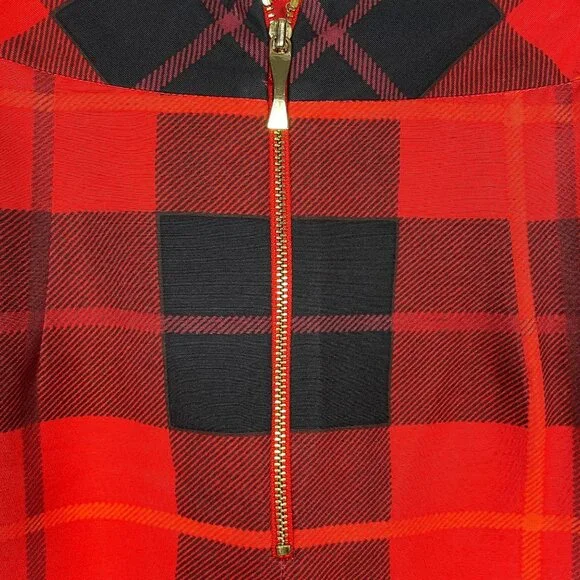 Kate Spade New York Woodland Festive Plaid Midi Skirt Red Black Size 2 - Picture 3 of 8